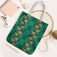 Hawaii Waikiki King Tote Bag Green Quilt With Pua Manu