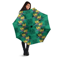 Hawaii Waikiki King Umbrella Green Quilt With Pua Manu