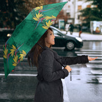 Hawaii Waikiki King Umbrella Green Quilt With Pua Manu