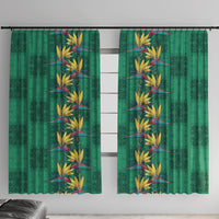 Hawaii Waikiki King Window Curtain Green Quilt With Pua Manu