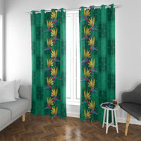 Hawaii Waikiki King Window Curtain Green Quilt With Pua Manu