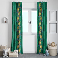 Hawaii Waikiki King Window Curtain Green Quilt With Pua Manu