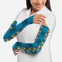 Hawaii Waikiki King Arm Sleeves Blue Quilt With Pua Manu
