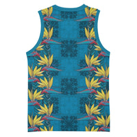Hawaii Waikiki King Basketball Jersey Blue Quilt With Pua Manu