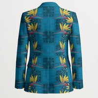 Hawaii Waikiki King Blazer Blue Quilt With Pua Manu