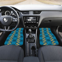 Hawaii Waikiki King Car Mats Blue Quilt With Pua Manu