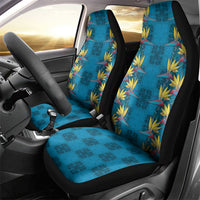 Hawaii Waikiki King Car Seat Cover Blue Quilt With Pua Manu