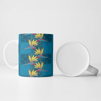 Hawaii Waikiki King Ceramic Mug Blue Quilt With Pua Manu