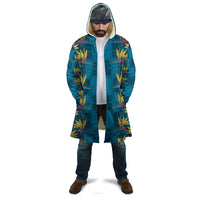 Hawaii Waikiki King Cloak Blue Quilt With Pua Manu
