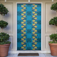 Hawaii Waikiki King Door Cover Blue Quilt With Pua Manu