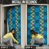 Hawaii Waikiki King Door Cover Blue Quilt With Pua Manu