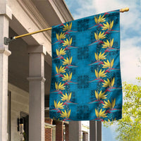 Hawaii Waikiki King Garden Flag Blue Quilt With Pua Manu