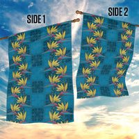 Hawaii Waikiki King Garden Flag Blue Quilt With Pua Manu