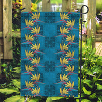 Hawaii Waikiki King Garden Flag Blue Quilt With Pua Manu