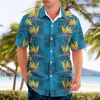 Hawaii Waikiki King Hawaiian Shirt Blue Quilt With Pua Manu