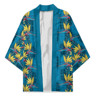 Hawaii Waikiki King Kimono Blue Quilt With Pua Manu