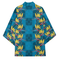 Hawaii Waikiki King Kimono Blue Quilt With Pua Manu