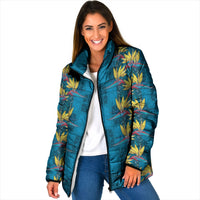 Hawaii Waikiki King Padded Jacket Blue Quilt With Pua Manu