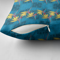 Hawaii Waikiki King Pillow Cover Blue Quilt With Pua Manu