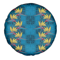 Hawaii Waikiki King Spare Tire Cover Blue Quilt With Pua Manu