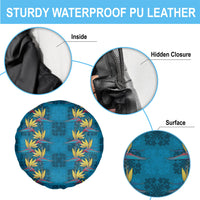 Hawaii Waikiki King Spare Tire Cover Blue Quilt With Pua Manu