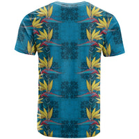 Hawaii Waikiki King T Shirt Blue Quilt With Pua Manu