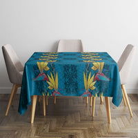 Hawaii Waikiki King Tablecloth Blue Quilt With Pua Manu