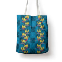 Hawaii Waikiki King Tote Bag Blue Quilt With Pua Manu