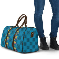 Hawaii Waikiki King Travel Bag Blue Quilt With Pua Manu