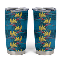 Hawaii Waikiki King Tumbler Cup Blue Quilt With Pua Manu