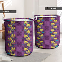 Hawaii Waikiki King Laundry Basket Purple Quilt With Pua Manu