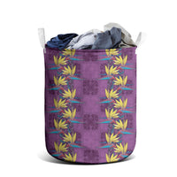 Hawaii Waikiki King Laundry Basket Purple Quilt With Pua Manu