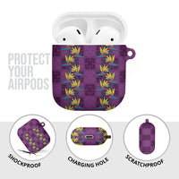Hawaii Waikiki King AirPods Case Purple Quilt With Pua Manu