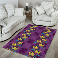 Hawaii Waikiki King Area Rug Purple Quilt With Pua Manu