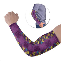 Hawaii Waikiki King Arm Sleeves Purple Quilt With Pua Manu