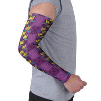 Hawaii Waikiki King Arm Sleeves Purple Quilt With Pua Manu