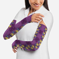 Hawaii Waikiki King Arm Sleeves Purple Quilt With Pua Manu