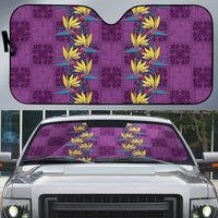Hawaii Waikiki King Auto Sun Shade Purple Quilt With Pua Manu