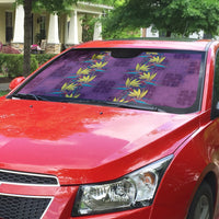 Hawaii Waikiki King Auto Sun Shade Purple Quilt With Pua Manu