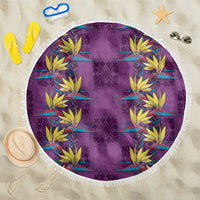Hawaii Waikiki King Beach Blanket Purple Quilt With Pua Manu
