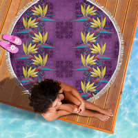 Hawaii Waikiki King Beach Blanket Purple Quilt With Pua Manu