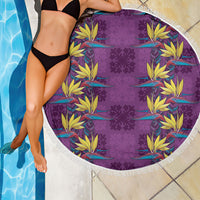 Hawaii Waikiki King Beach Blanket Purple Quilt With Pua Manu