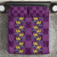 Hawaii Waikiki King Bedding Set Purple Quilt With Pua Manu
