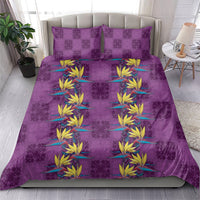 Hawaii Waikiki King Bedding Set Purple Quilt With Pua Manu