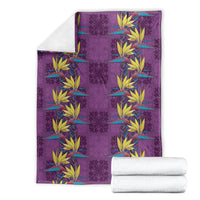 Hawaii Waikiki King Blanket Purple Quilt With Pua Manu