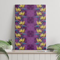 Hawaii Waikiki King Canvas Wall Art Purple Quilt With Pua Manu