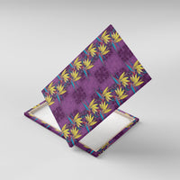 Hawaii Waikiki King Canvas Wall Art Purple Quilt With Pua Manu