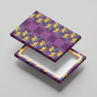 Hawaii Waikiki King Canvas Wall Art Purple Quilt With Pua Manu