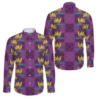 Hawaii Waikiki King Family Matching Summer Maxi Dress and Hawaiian Shirt Purple Quilt With Pua Manu