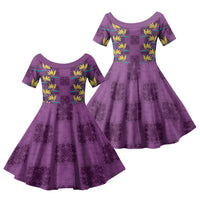 Hawaii Waikiki King Family Matching Tank Maxi Dress and Hawaiian Shirt Purple Quilt With Pua Manu